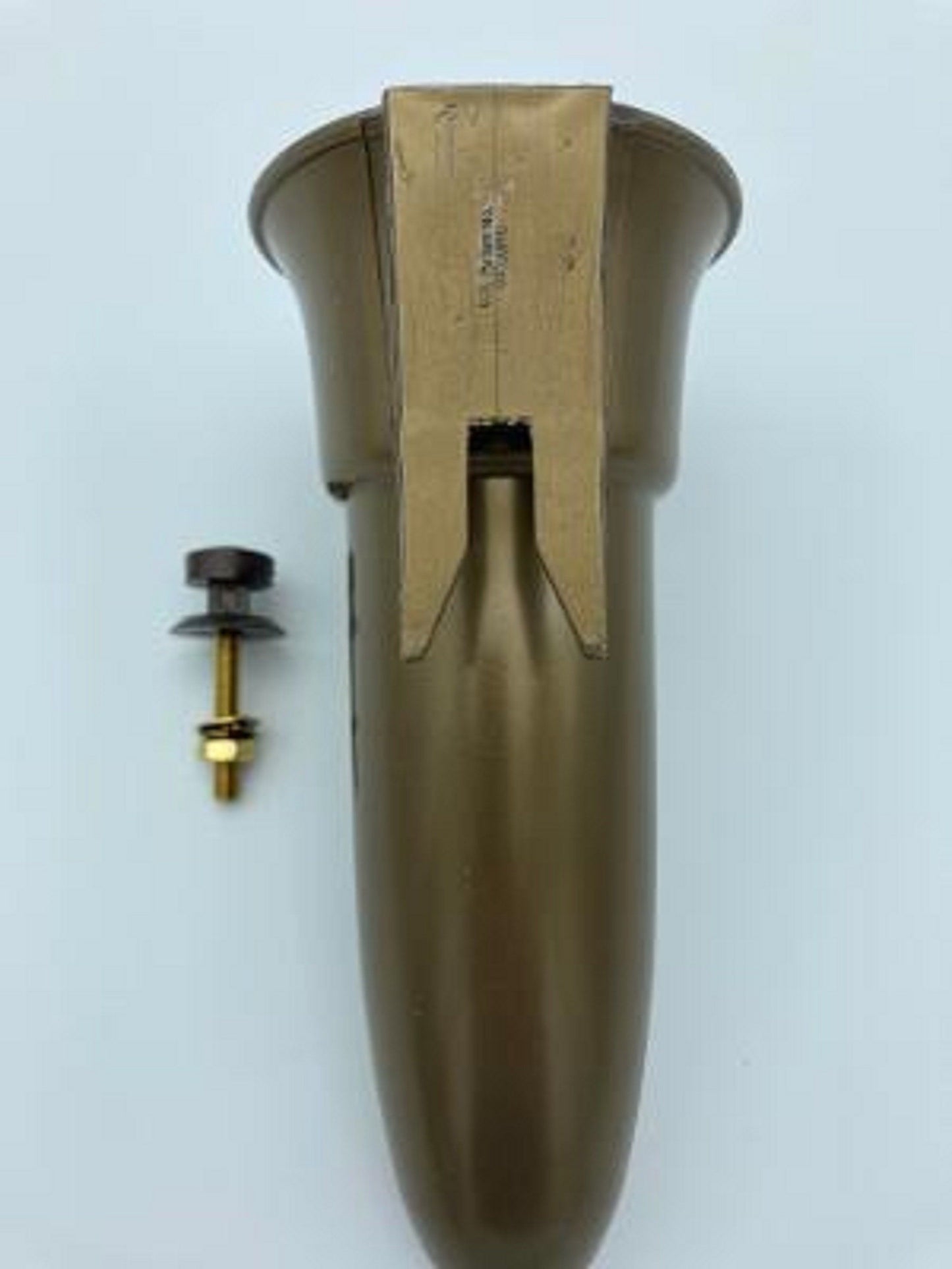 Crypt / Mausoleum Flower GOLD "V" Vase - 7.75 IN with Bolt / Button Support -