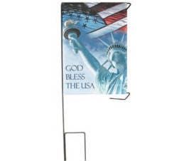 Cemetery Garden DIY BANNER "God Bless The USA" for Grave-site Presentation in Remembrance of Loved Ones or Home Garden Use -