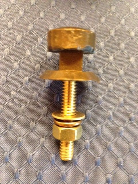 Crypt Mausoleum Vase & Red Rose Silk Flowers w/ Button Bolt Support for Inverted "V"