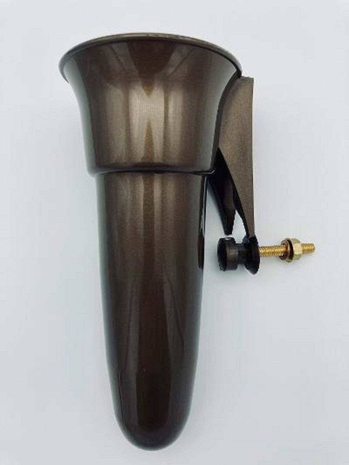 Crypt / Mausoleum Flower Brown / Bronze Vase - 7.75 IN Bolt / Button Support -
