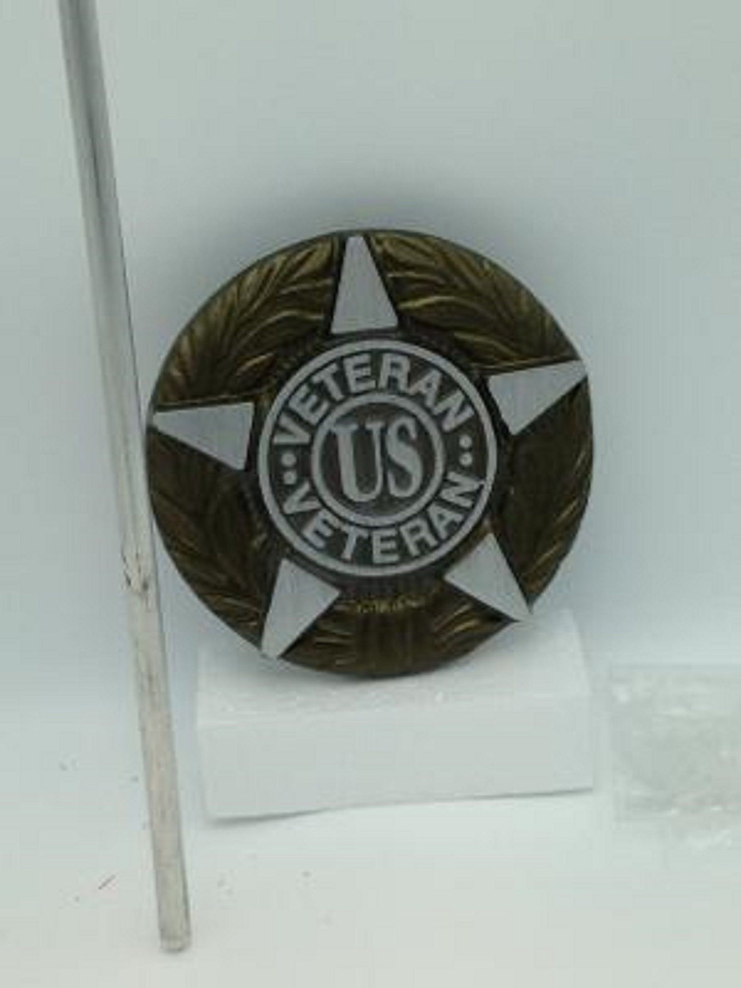 DIY Cemetery Military Emblem Faced Aluminum METAL Flag Holder for Grave-site Presentation in Honor of Loved Ones or Home Use -