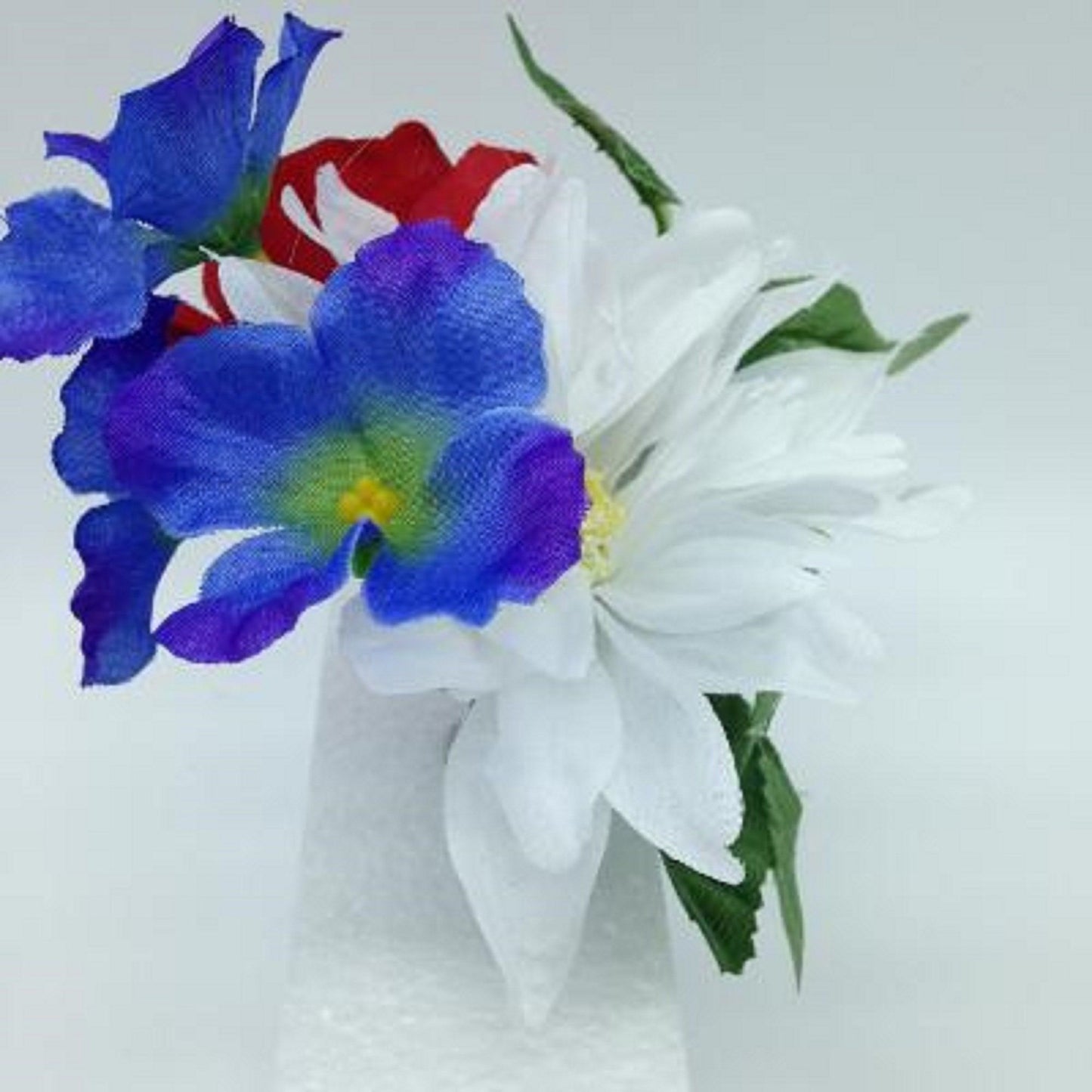 Niche Crypt Artificial Silk Flower Arrangement (NO VASE) of Rose Delphinium Daisy & Ivy -
