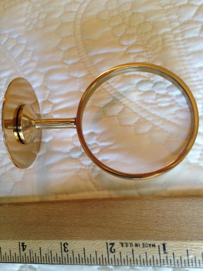 Mausoleum Crypt Brown Vase 8 inch (Epoxy) Disc Base with Brite Jeweler Grade Bronze Metal Ring Support (7.75 IN) -