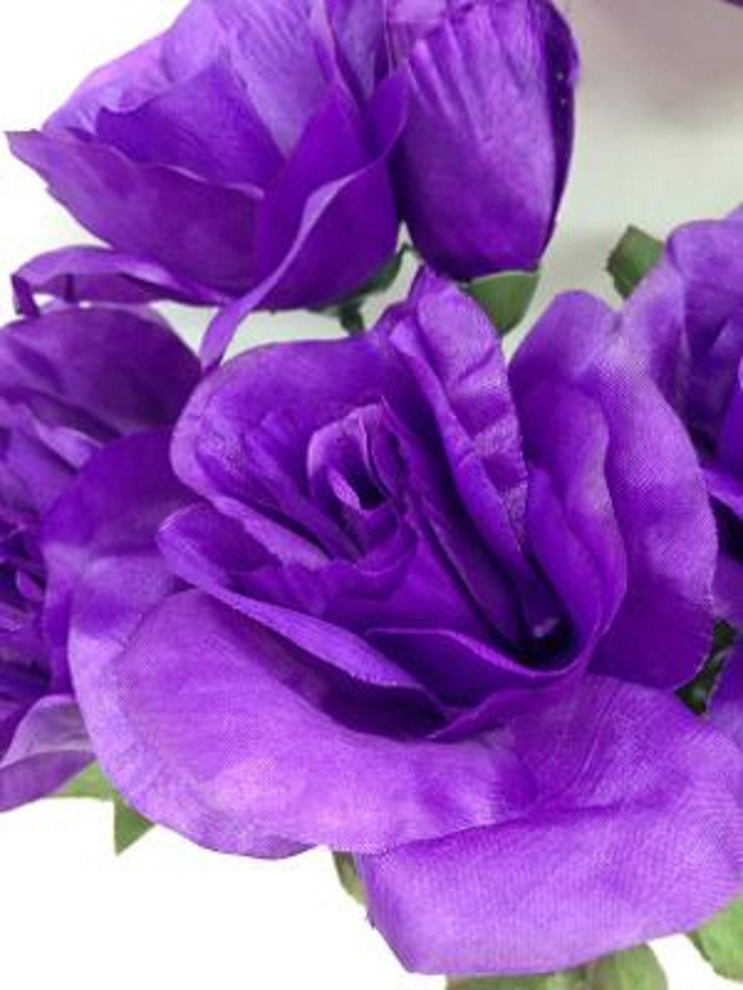 DIY Cemetery BOUQUET of Purple Open Rose (refill) for Grave-site Presentation in Remembrance of Loved Ones Or Home Garden Use