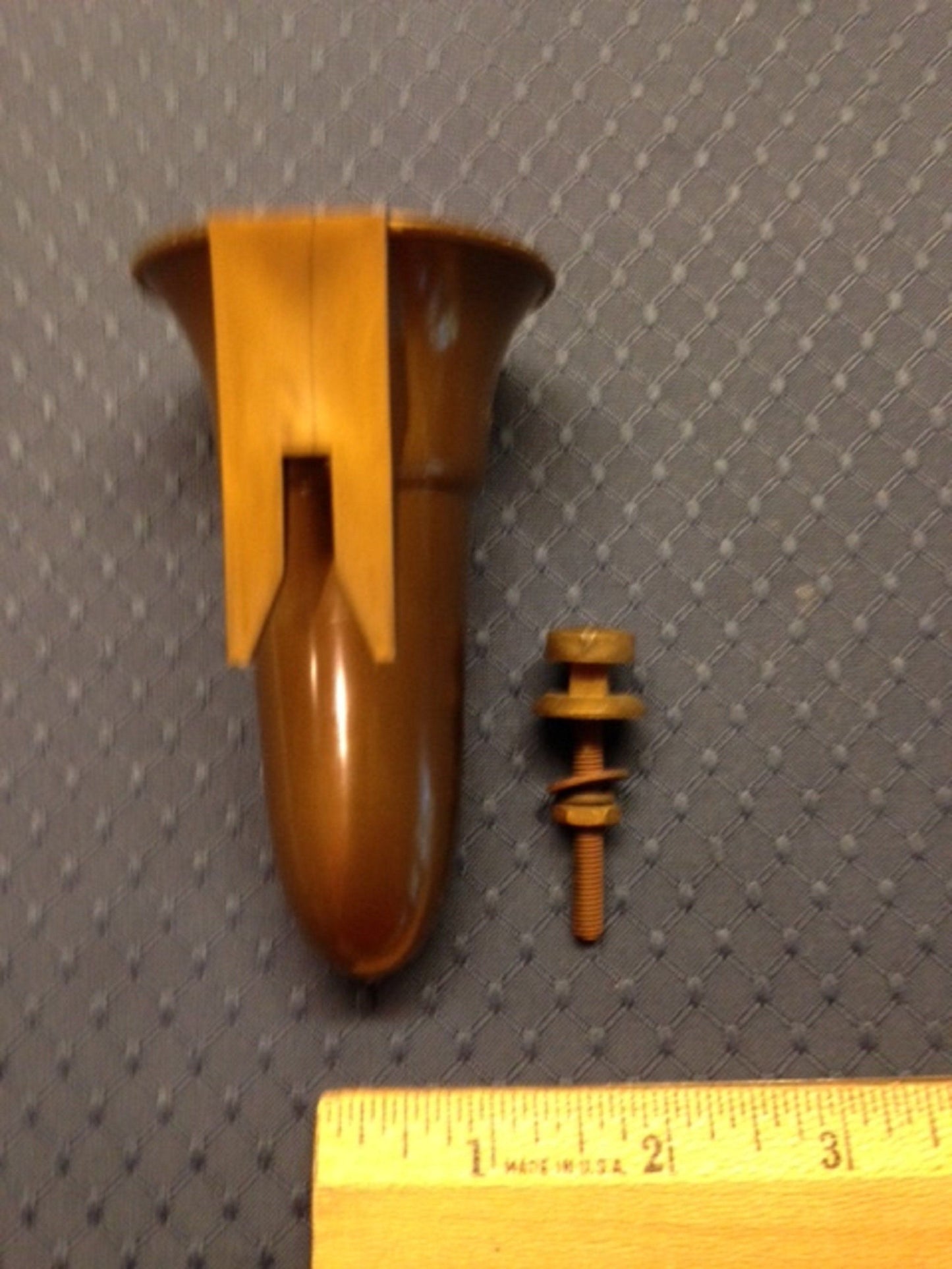 Mausoleum Crypt Injection Molded Brown Plastic Inverted "V" Vase (ONLY Replacement; NO Hardware) 4.0 inch - Royal Duchess