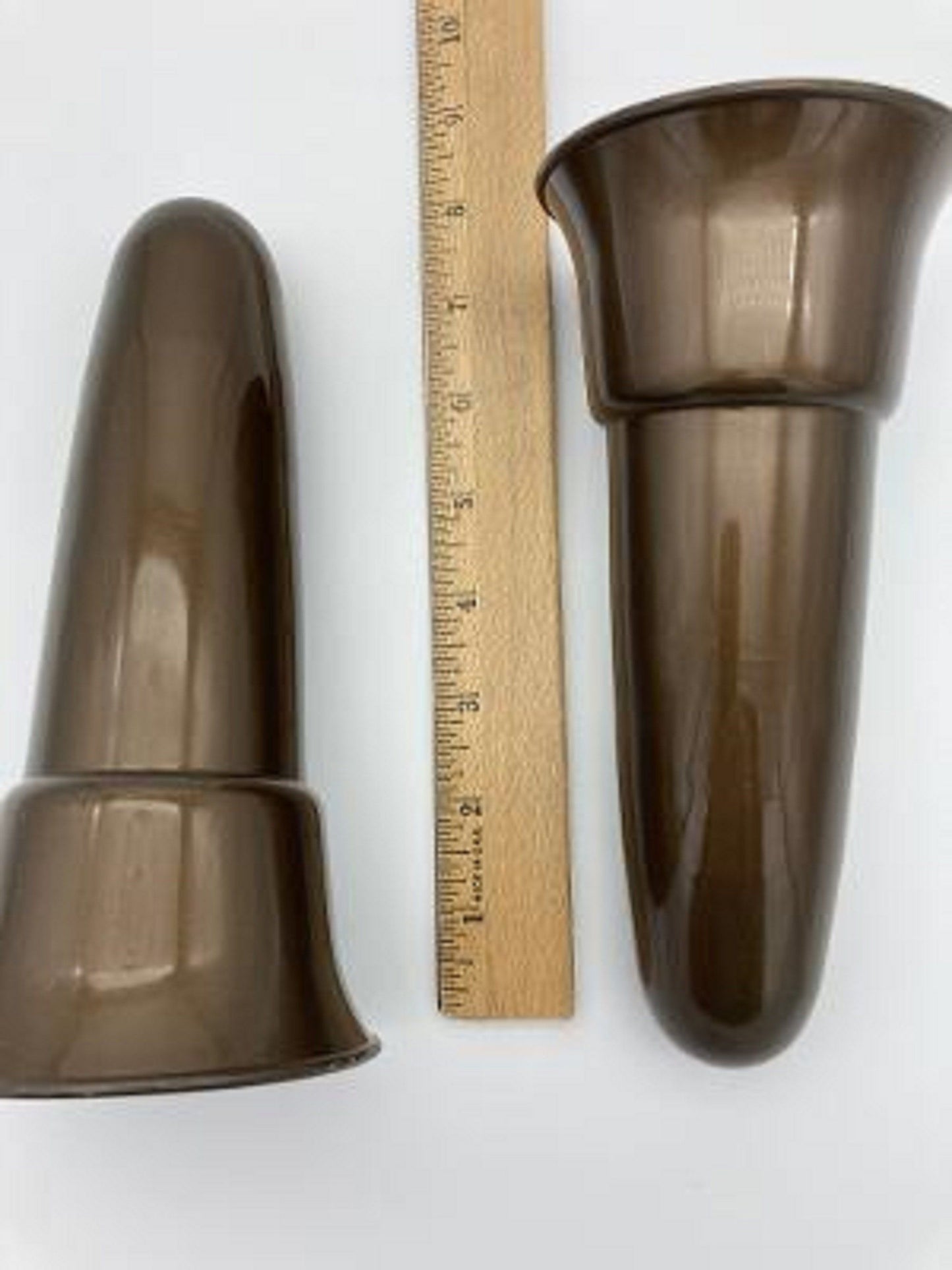 Mausoleum Crypt Injection Molded Brown Plastic Vase with "V" Bracket  (ONLY Replacement; NO Hardware) 8 inch - Royal Duchess