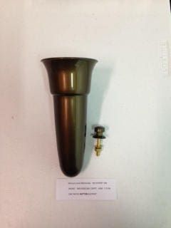 Crypt / Mausoleum Flower Brown / Bronze Vase - 7.75 IN Bolt / Button Support -