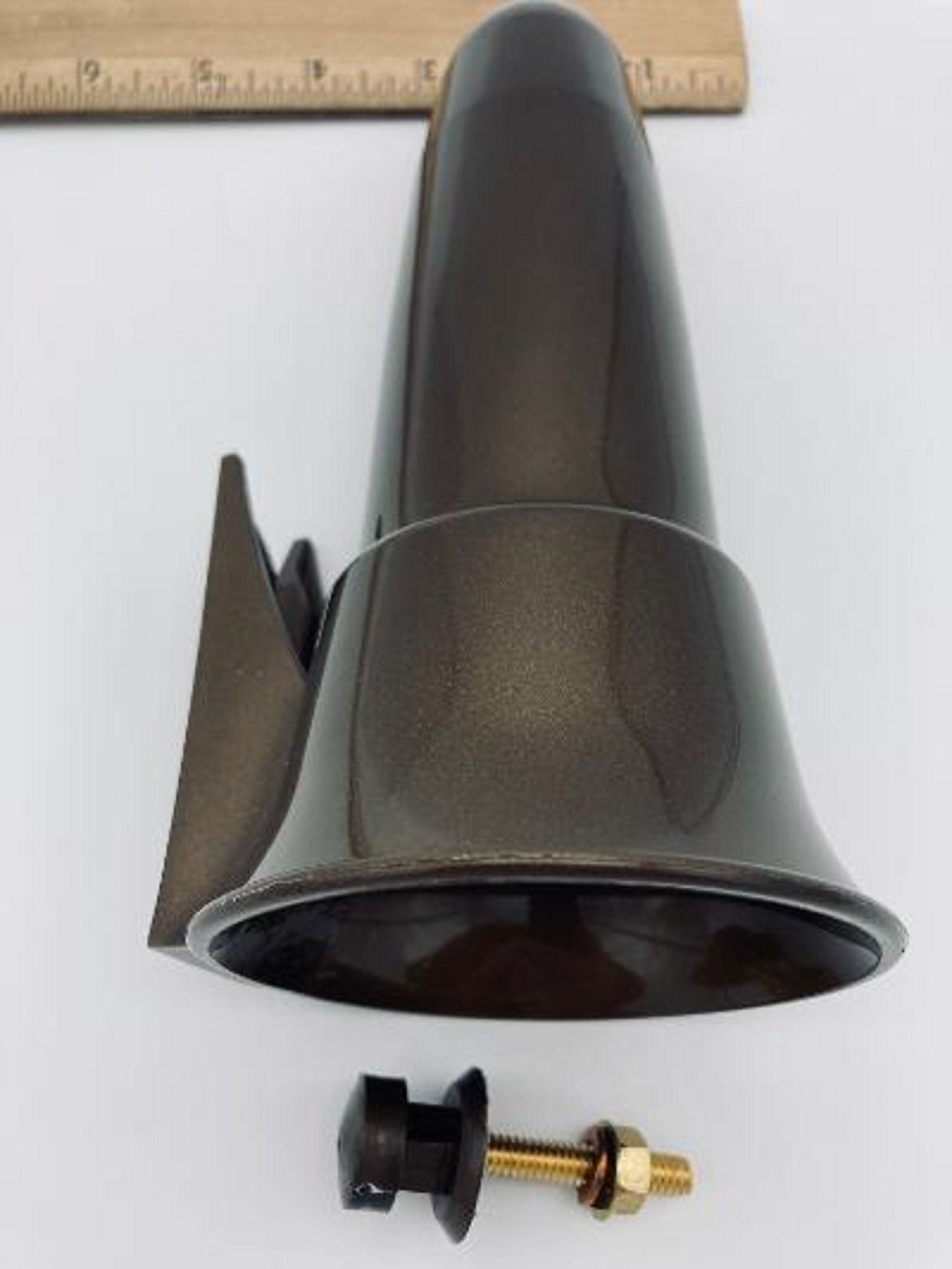 Crypt / Mausoleum Flower Brown / Bronze Vase - 7.75 IN Bolt / Button Support -