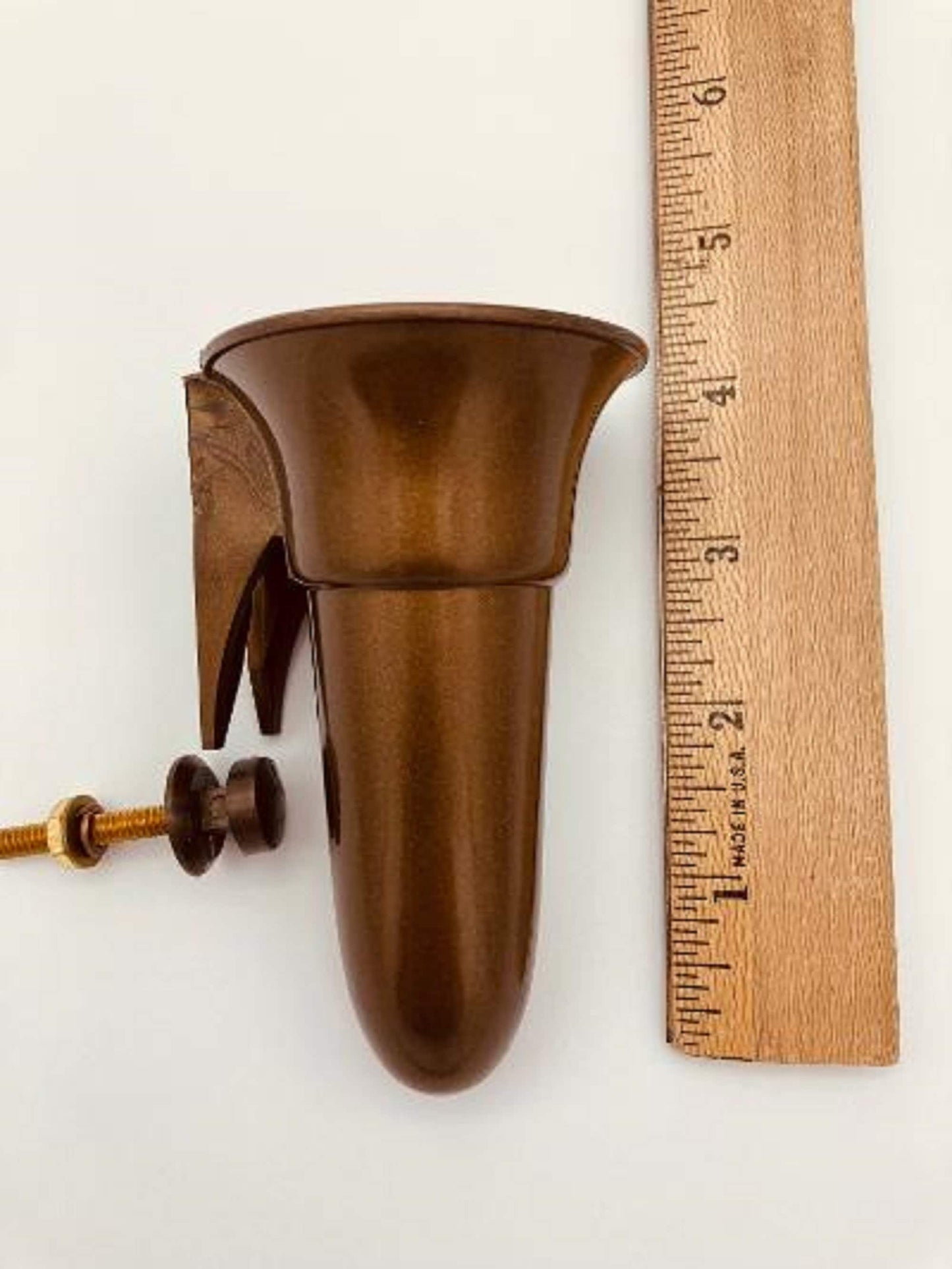 Mausoleum Crypt Injection Molded Brown Plastic Inverted "V" Vase (ONLY Replacement; NO Hardware) 4.0 inch - Royal Duchess