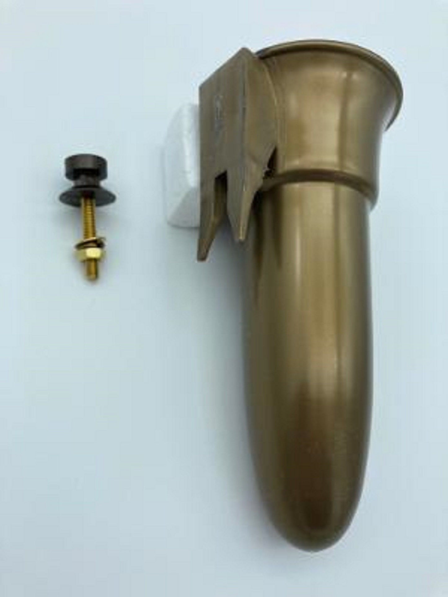 Crypt / Mausoleum Flower GOLD "V" Vase - 7.75 IN with Bolt / Button Support -