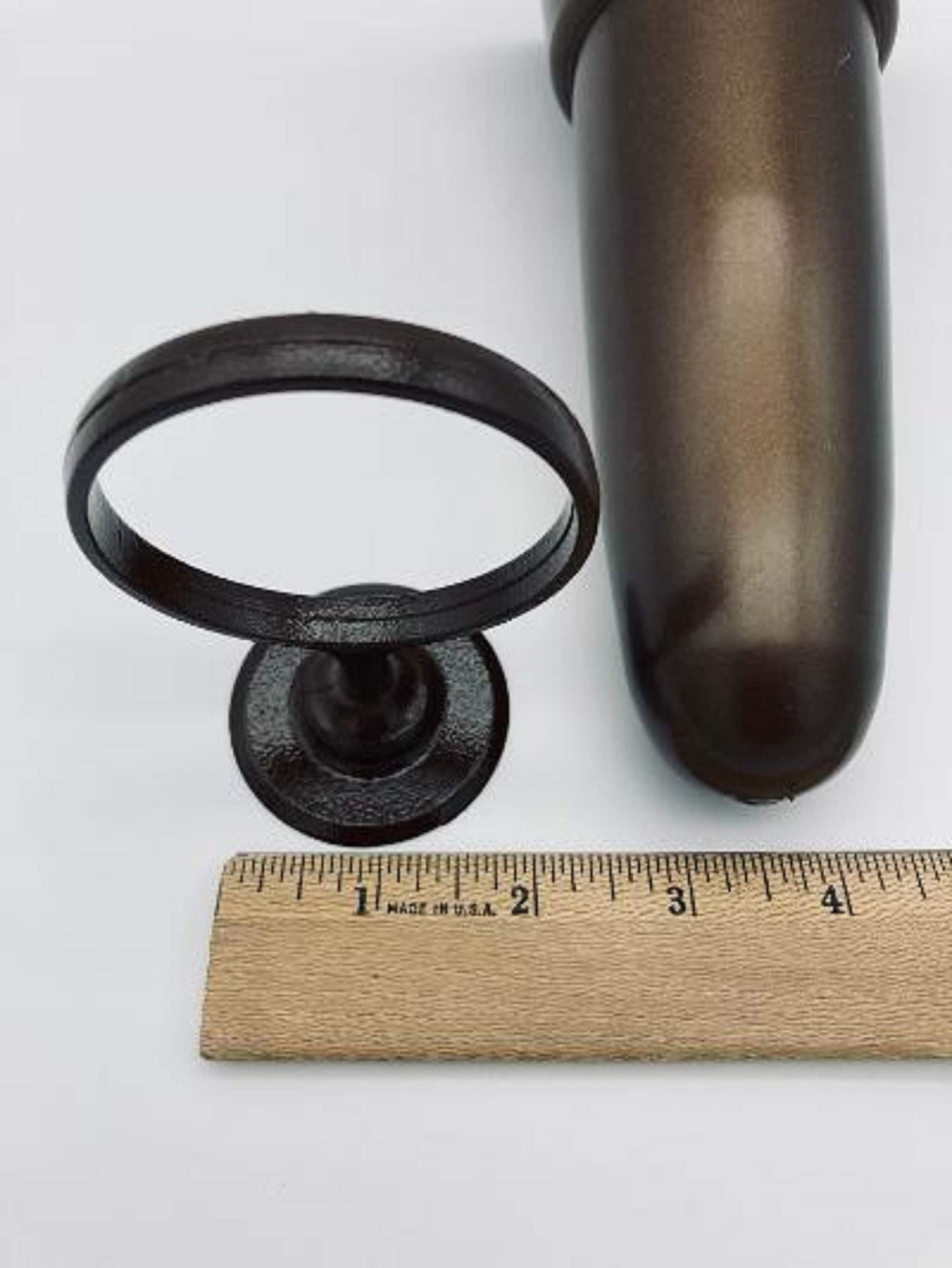 Mausoleum Crypt Brown Vase 8 IN with 2 IN Disc Base Support Ring for epoxy -