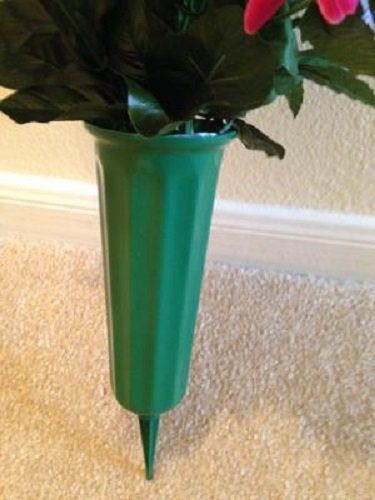 Cemetery Silk Flower Gerbera Daisy Vase