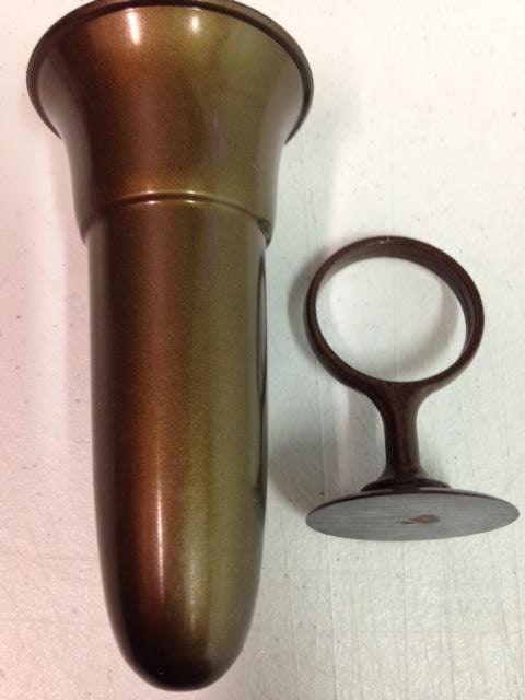 Crypt Mausoleum Vase & Cream Roses Blue Delphinium Silk Flowers w/ Disc Base Ring Support for Epoxy