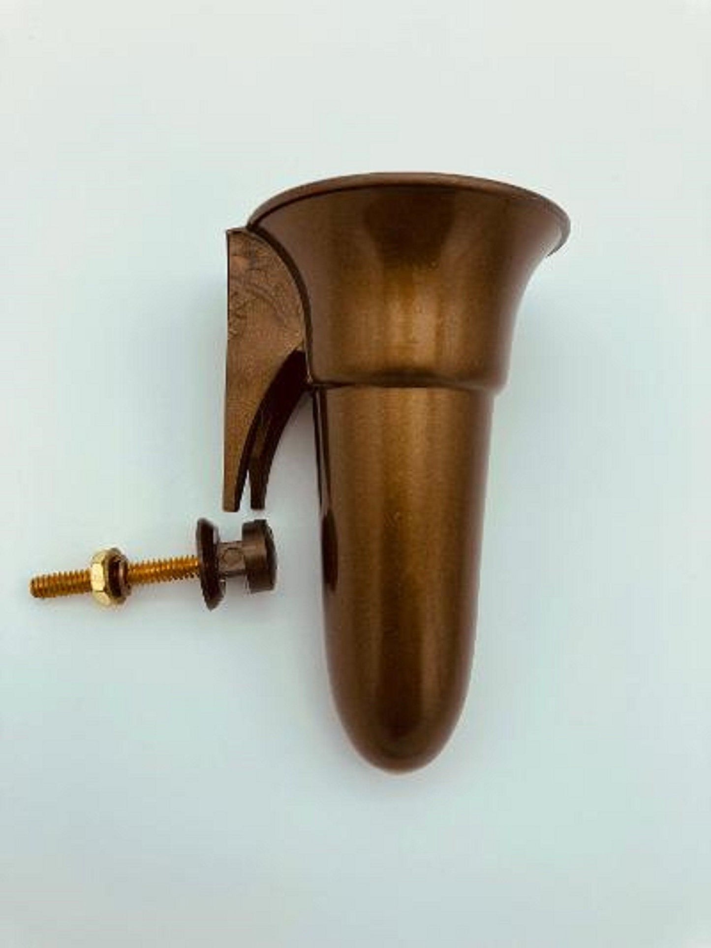 Crypt - Mausoleum Brown Flower Vase 4 IN - Royal Duchess - Zinc Bolt / Button Support -