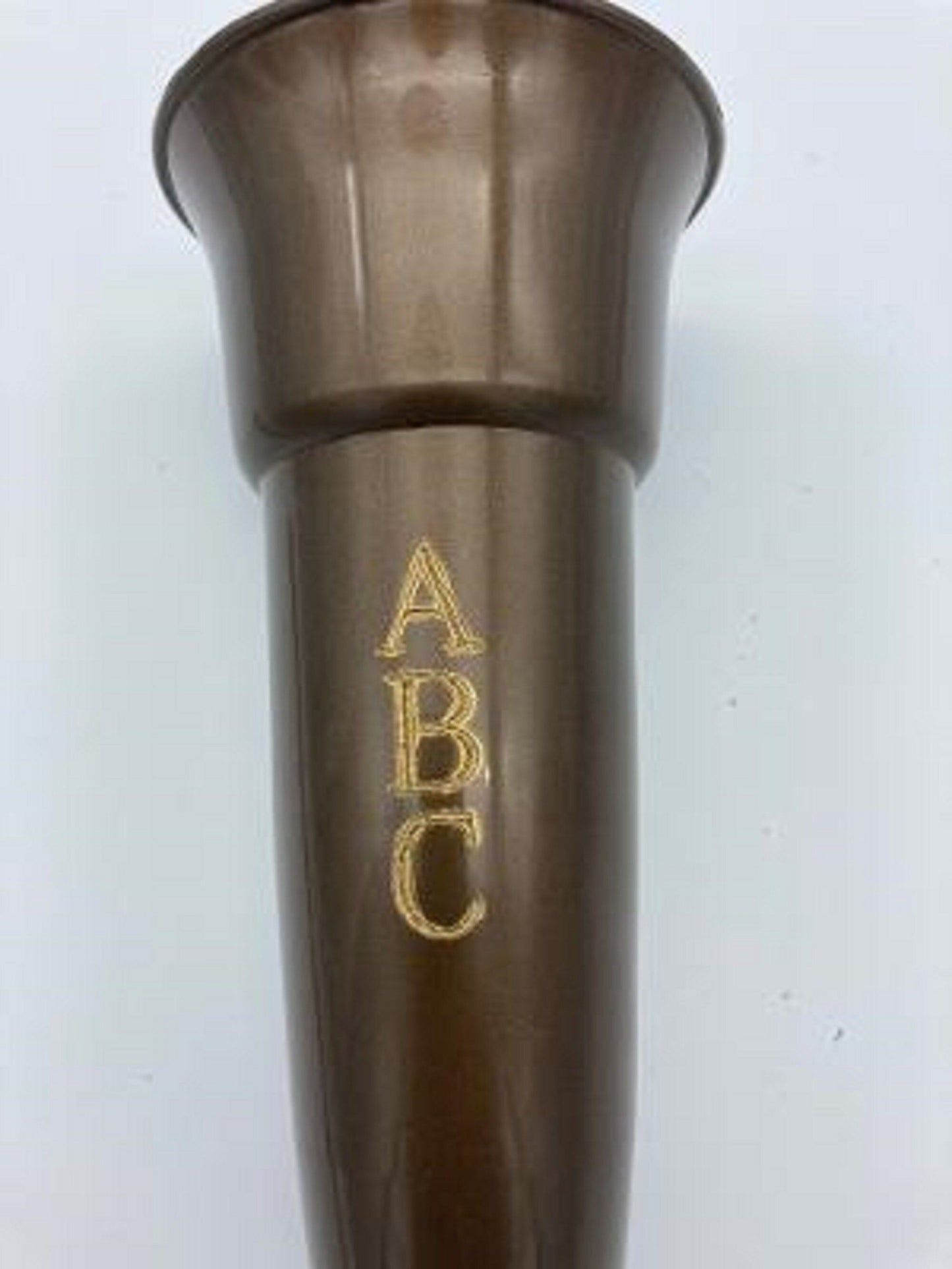 Custom Engraved Crypt Mausoleum Brown Vase Royal Duchess 8 IN - Add 3 Personal Engraved Initials - Old Gold Bolt Ring Support
