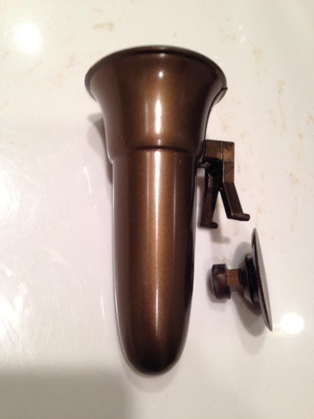 Mausoleum Crypt Brown Vase 5.5 IN - Royal Duchess - (EPOXY) Disc Button Support-