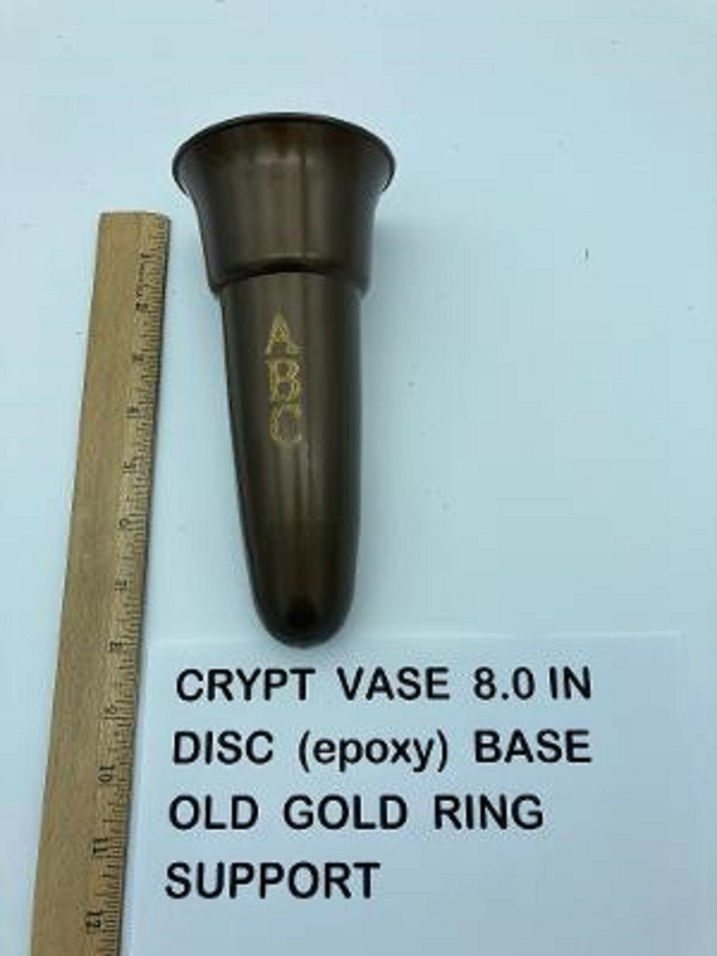 Custom Engraved Crypt Mausoleum Brown Vase (REPLECEMENT VASE) Royal Duchess 8 IN - Add Personal Engraved Initial