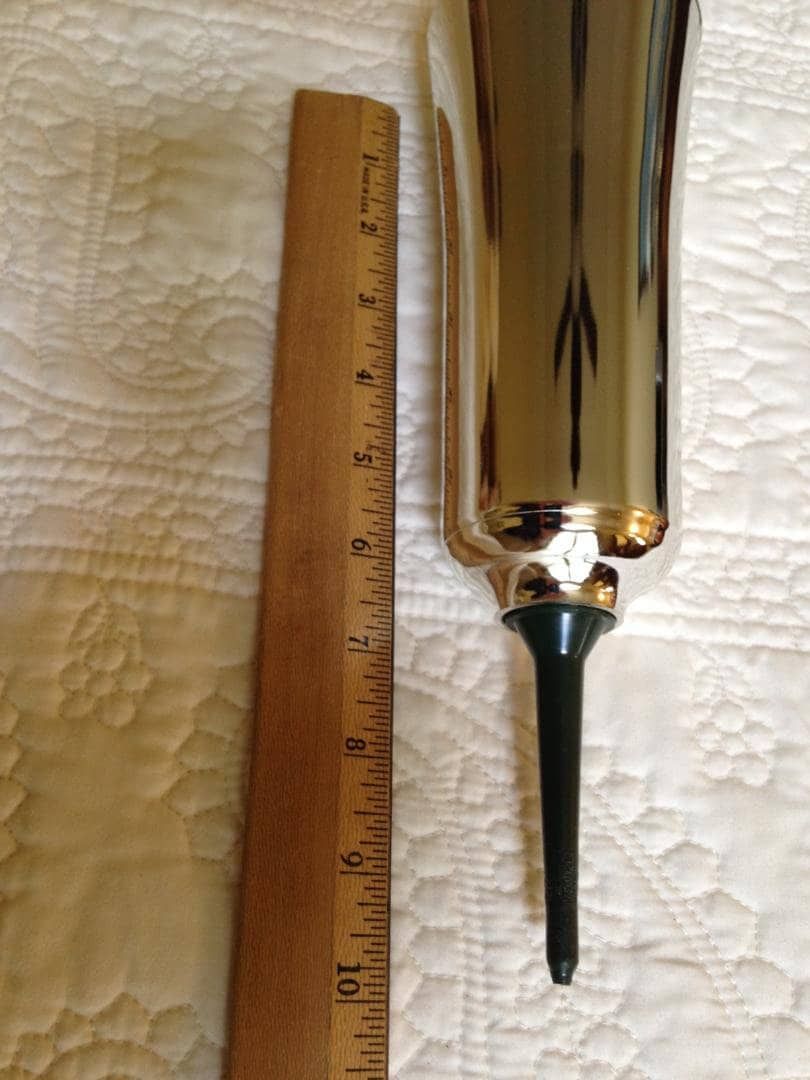 DIY Vase for cemetery flowers of SILVER Metallic Plastic with Spike for Grave-site Presentation in Remembrance or Home Garden -