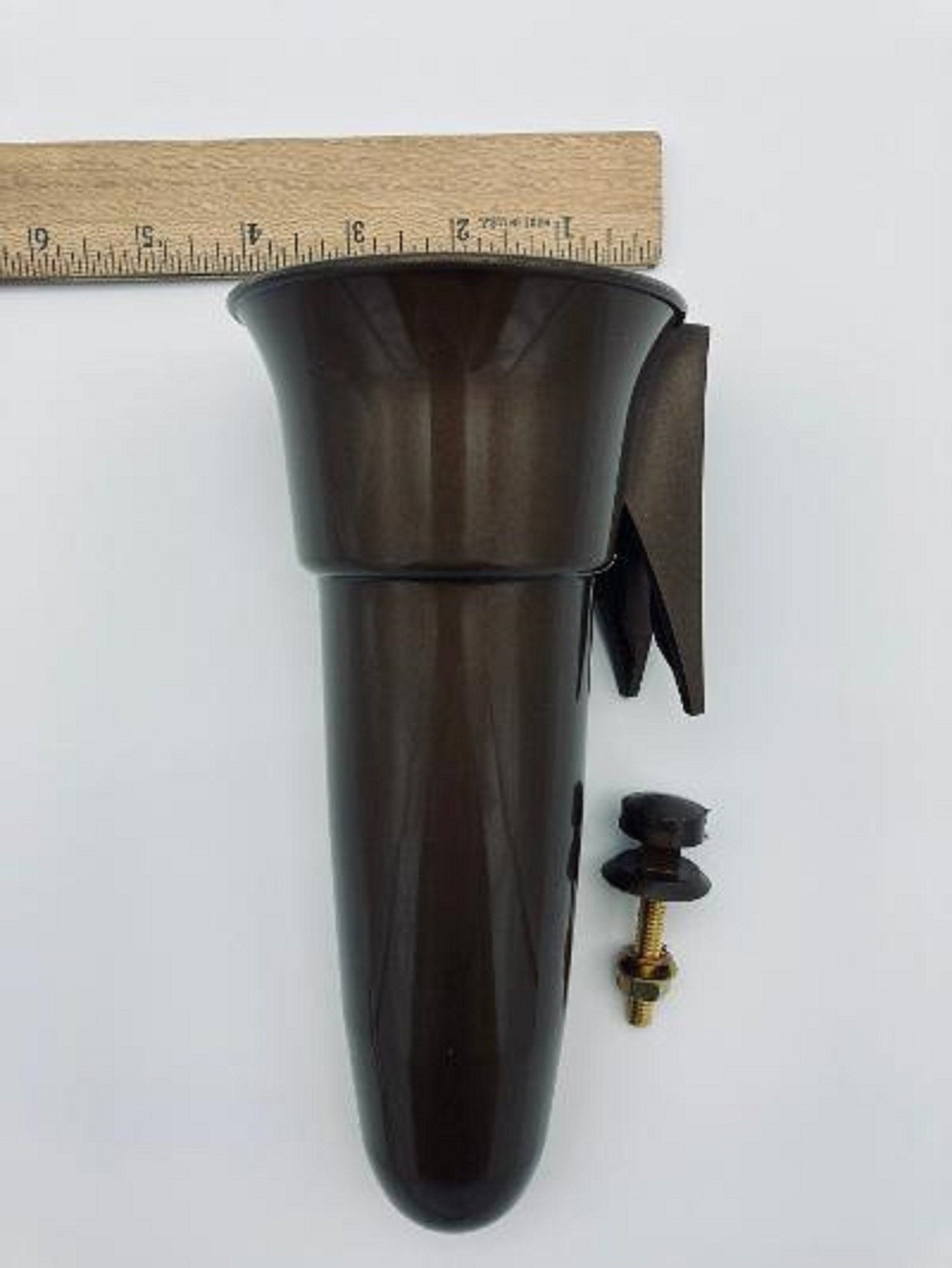 Crypt / Mausoleum Flower Brown / Bronze Vase - 7.75 IN Bolt / Button Support -