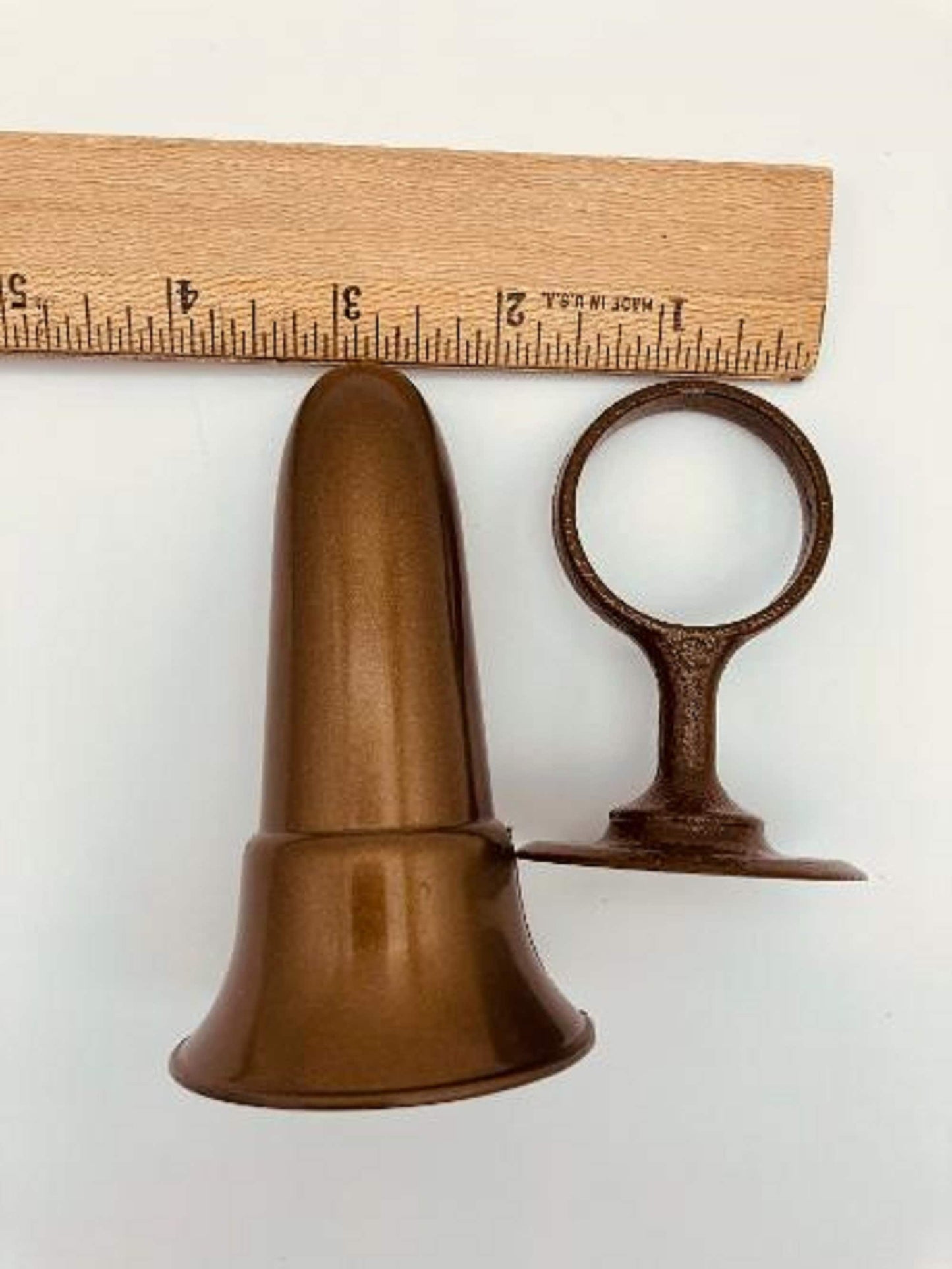 Niche Crypt Mausoleum Brown Vase 4 inch with (Epoxy) Disc Base Ring Support -