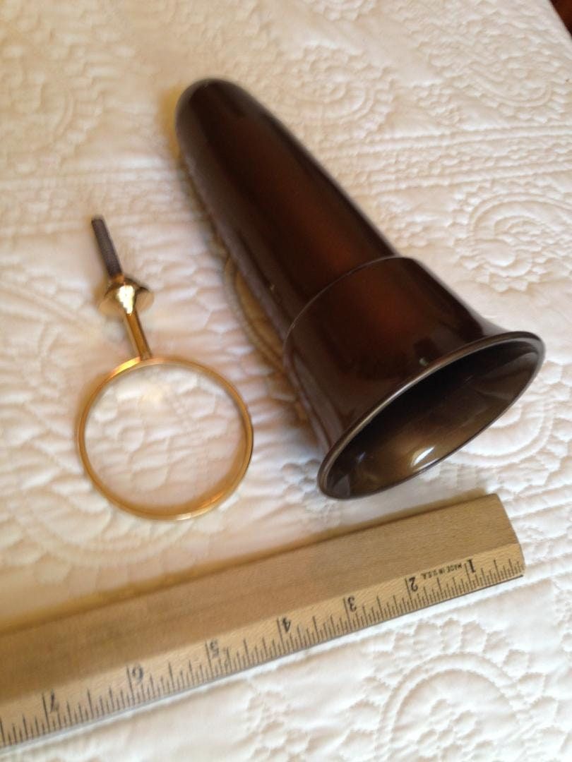 Crypt / Mausoleum  Flower Gold Vase - 7.75 IN Brite BRONZE Standard Ring Support -