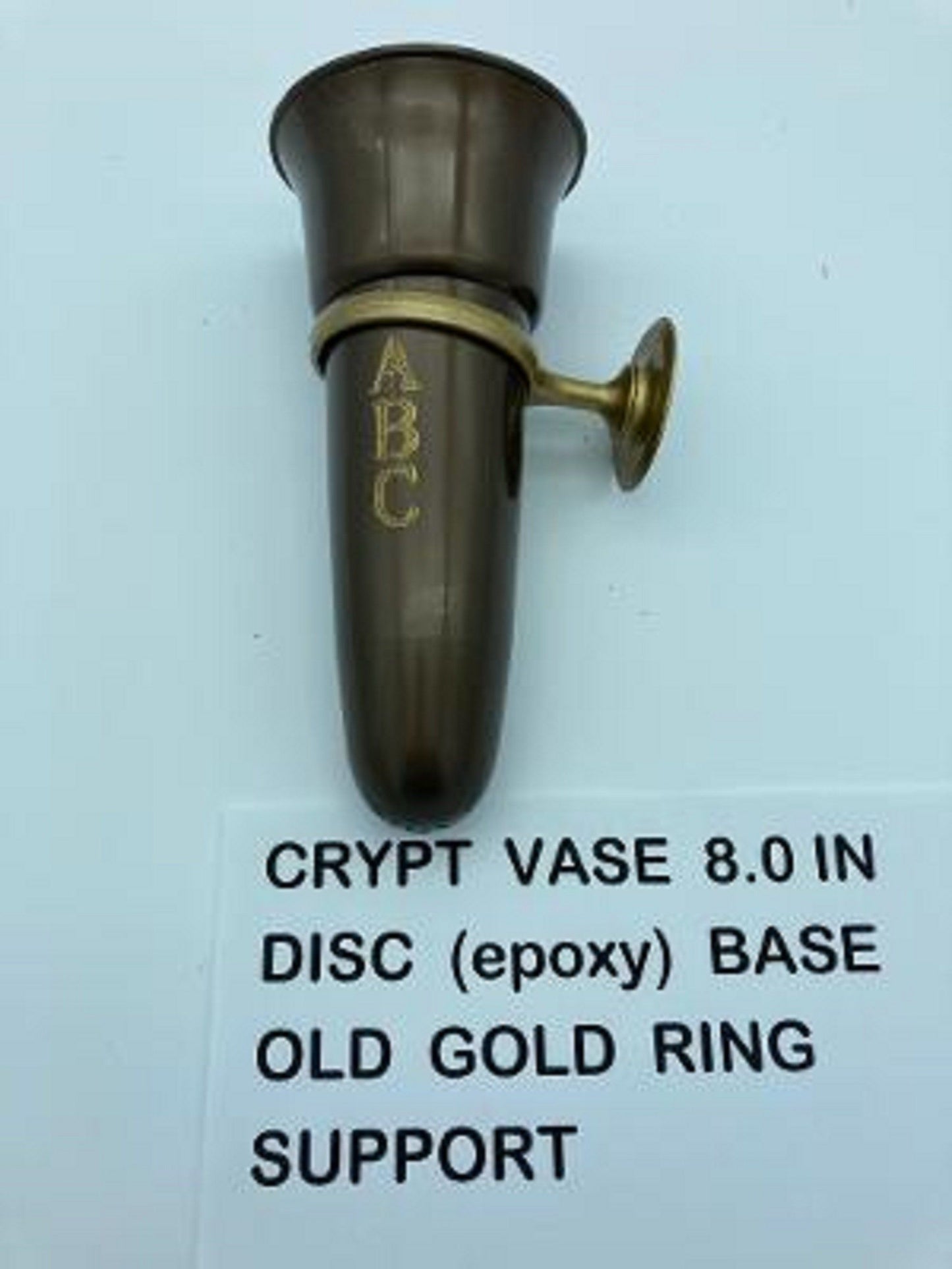 Custom Engraved Crypt Mausoleum Vase Royal Duchess 8 IN - Add 3 Personal Engraved Initials - Stacked