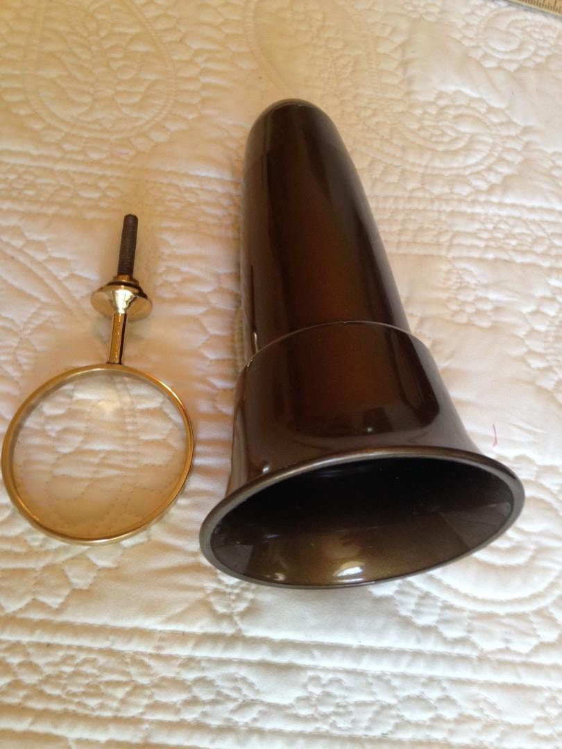 Crypt / Mausoleum  Flower Gold Vase - 7.75 IN Brite BRONZE Standard Ring Support -