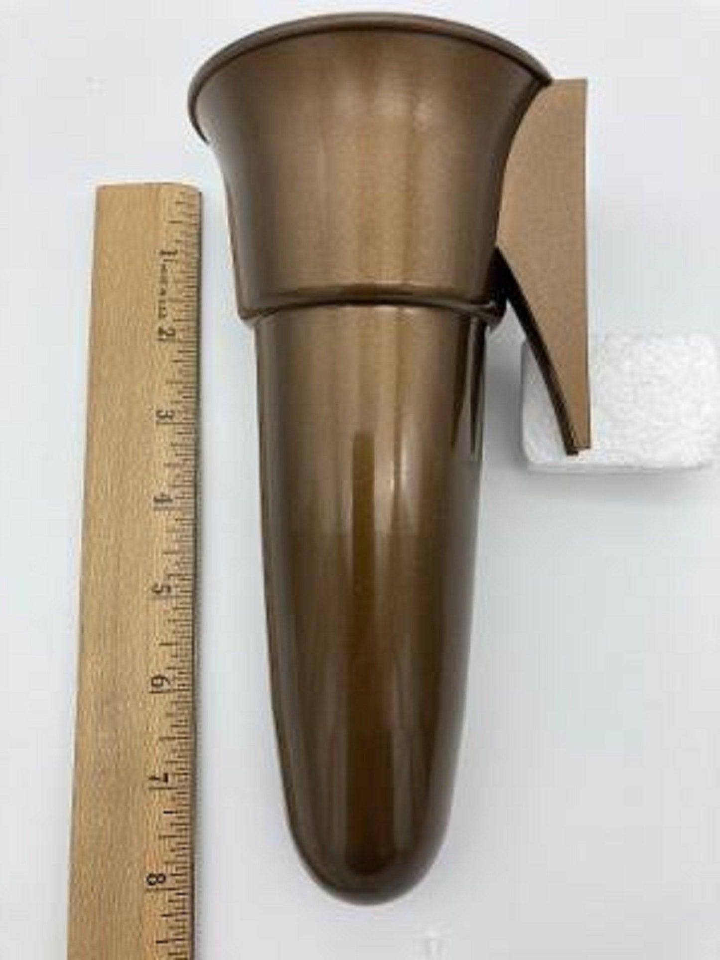 Crypt / Mausoleum Flower GOLD "V" Vase ONLY - NO Hardware - use with Bolt or Disc Button Support