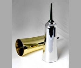 DIY CEMETERY VASE of Gold Metallic Plastic Flower with Spike for Grave-site Presentation in Remembrance or Home Garden -