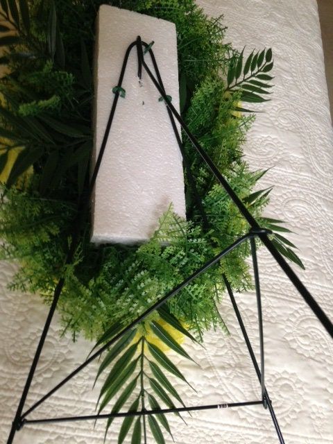 Artificial FLOWER SPRAY in Deluxe Yellow Easel Mount for Grave-site Presentation in Remembrance of Loved Ones -