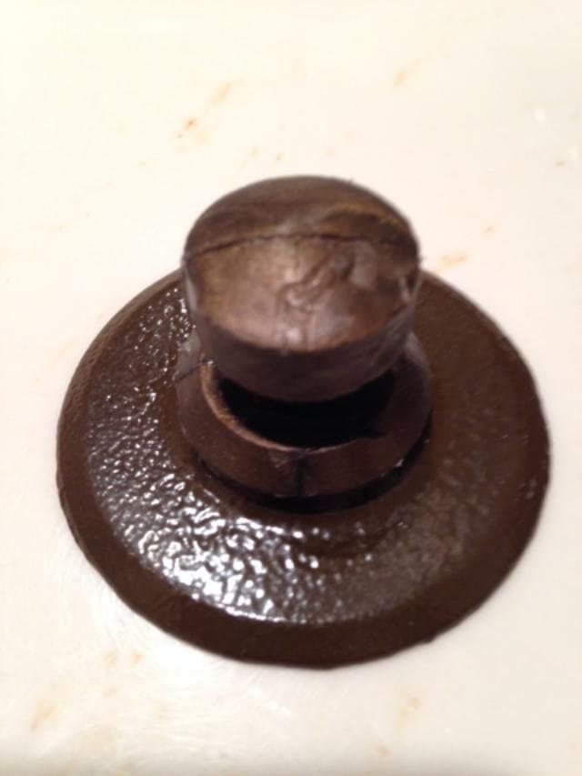 Mausoleum Crypt Brown Vase 7.75 IN - Royal Duchess - (EPOXY) Disc Button Support -