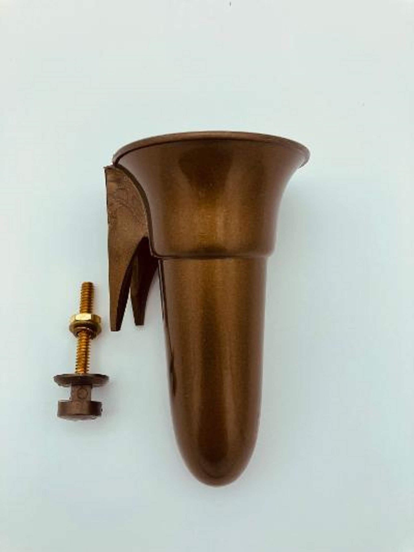 Mausoleum Crypt Injection Molded Brown Plastic Inverted "V" Vase (ONLY Replacement; NO Hardware) 4.0 inch - Royal Duchess