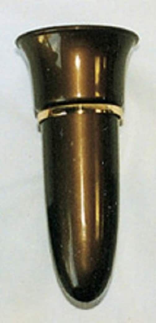 Mausoleum Niche Brown Vase 4.0 inch with Brite Solid BRONZE  Metal Bolt Ring Support - Royal Duchess -
