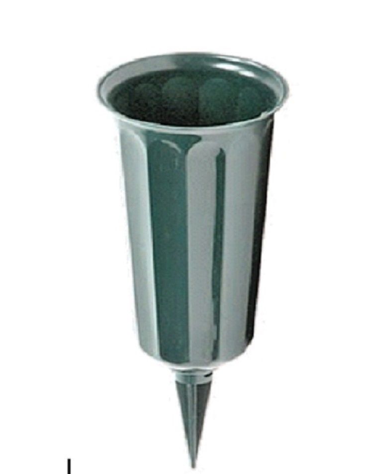 Cemetery Vase of Silk Blue Mum Lilly for Grave-site Presentation of Loved Ones -