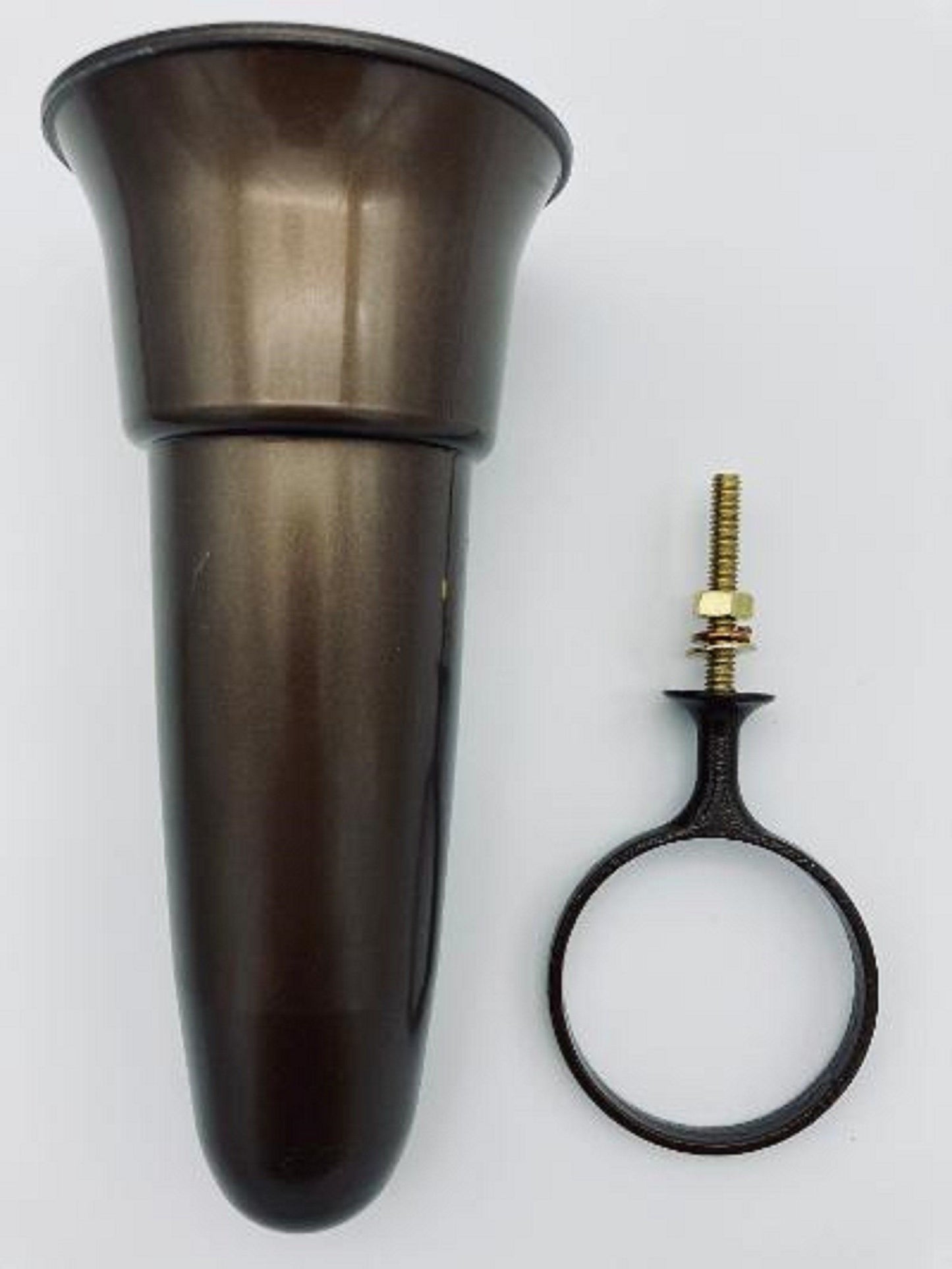 Crypt / Mausoleum  Flower Brown Vase - 7.75 IN with Standard Bolt Ring Support -