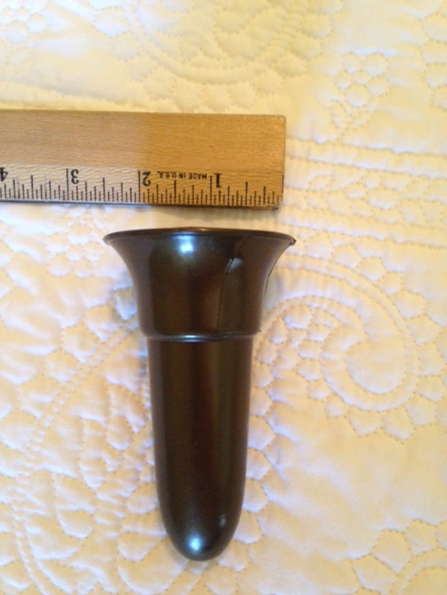 Mausoleum Crypt Injection Molded Brown Plastic Inverted "V" Vase (ONLY Replacement; NO Hardware) 4.0 inch - Royal Duchess