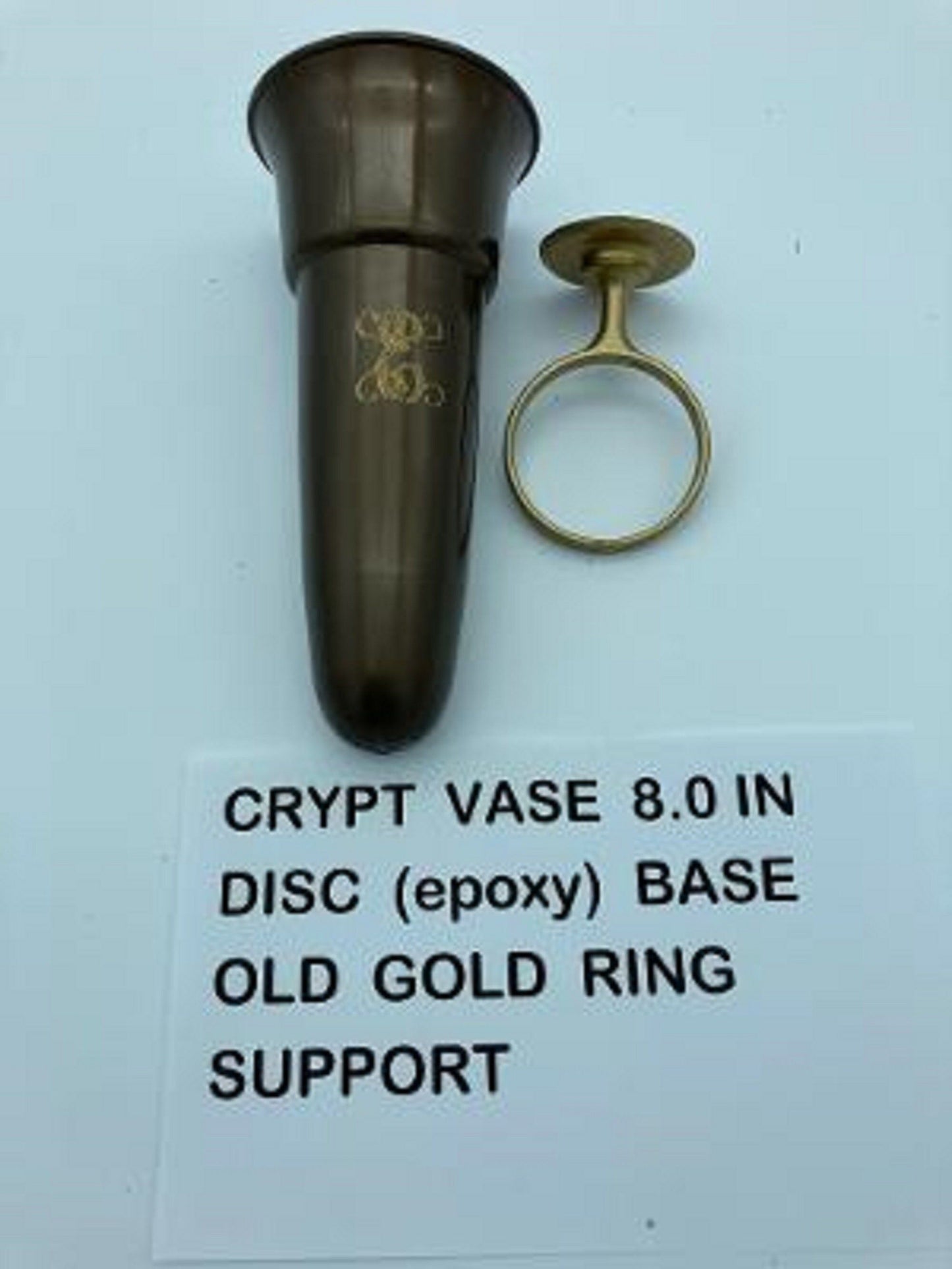 Custom Engraved Crypt Mausoleum Vase Royal Duchess 8 IN - Add Personal Engraved Initial