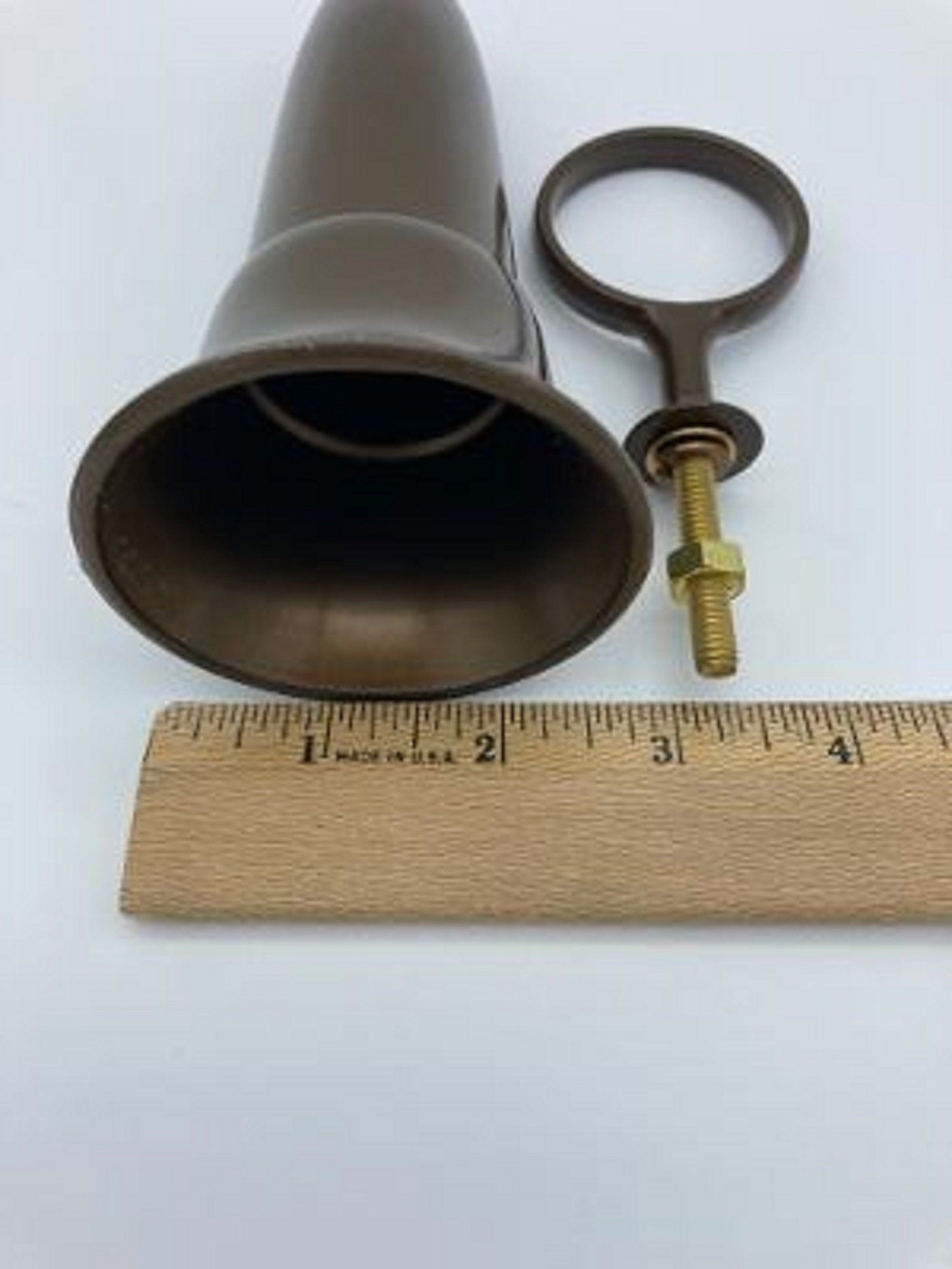 Mausoleum Crypt Brown Vase 5.5 IN  with Std Zinc Metal Bolt Ring Support -