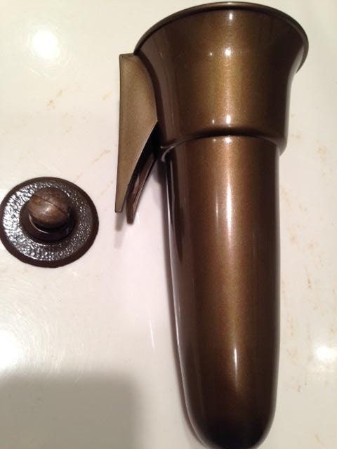 Mausoleum Crypt Brown Vase 7.75 IN - Royal Duchess - (EPOXY) Disc Button Support -