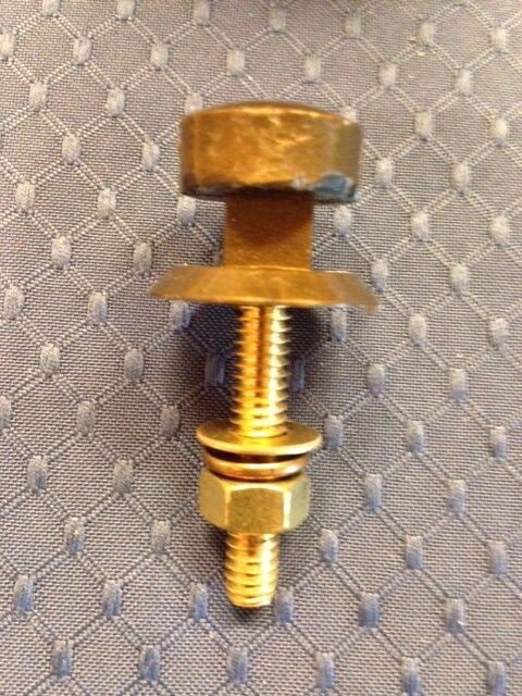 Crypt / Mausoleum Flower GOLD "V" Vase - 7.75 IN with Bolt / Button Support -