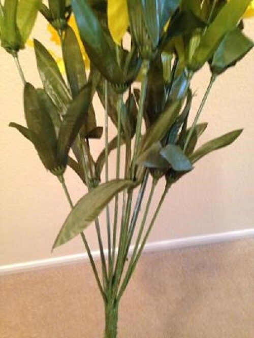 DIY BOUQUET YELLOW DAFFODILs  White Mini-Lillies (refill) for Grave-site Presentation in Remembrance of Loved Ones Or Home Garden Use -