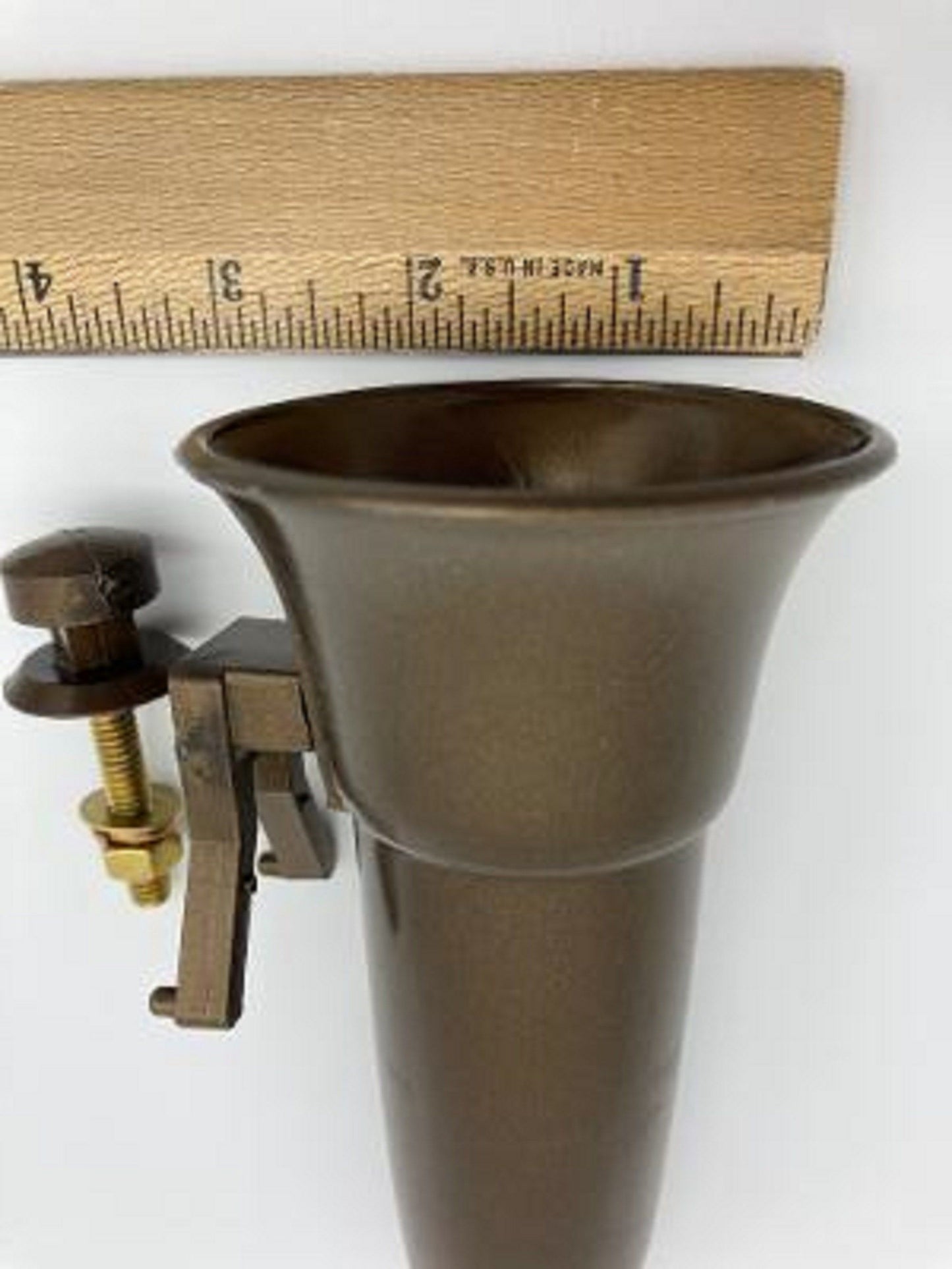 Mausoleum Crypt Brown Vase 5.5 IN - Royal Duchess - Bolt / Button Support -