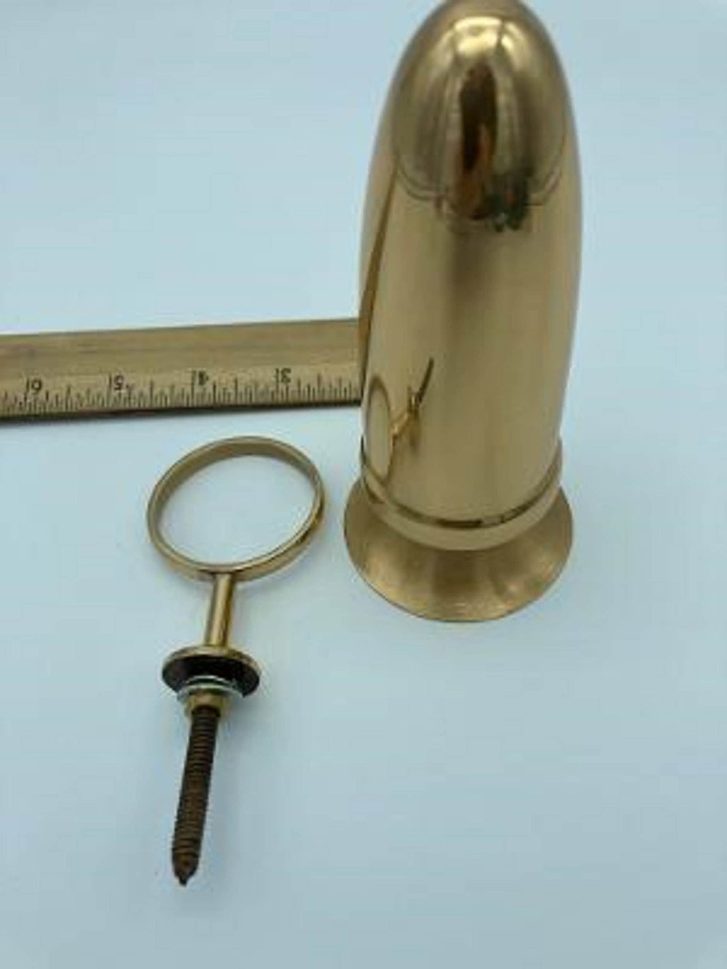 Crypt Mausoleum Niche Bronze Metal Vase - 5 Inch with Bronze Bolt / Ring Base -