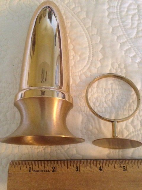 Crypt Mausoleum Niche Vase - Bronze Metal 7 Inch - Epoxy Mount Disc Base -