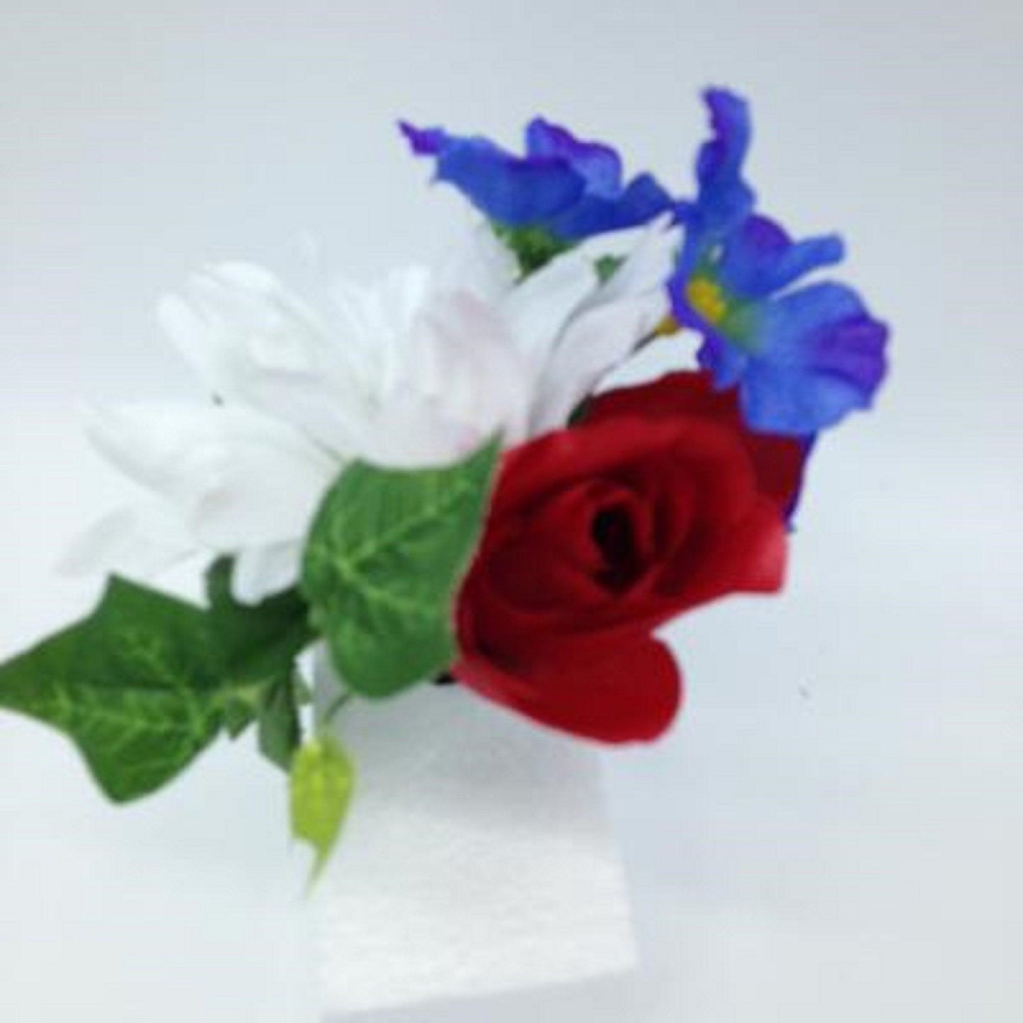 Niche Crypt Artificial Silk Flower Arrangement (NO VASE) of Rose Delphinium Daisy & Ivy -