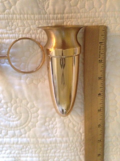 Crypt Mausoleum Niche Bronze Metal Vase -  5 IN with 2 IN  Disc Base for Epoxy Mount -