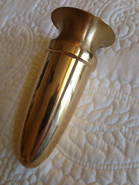 Crypt Mausoleum Niche Vase - Bronze Metal 7 Inch - Bolt /Ring Base -