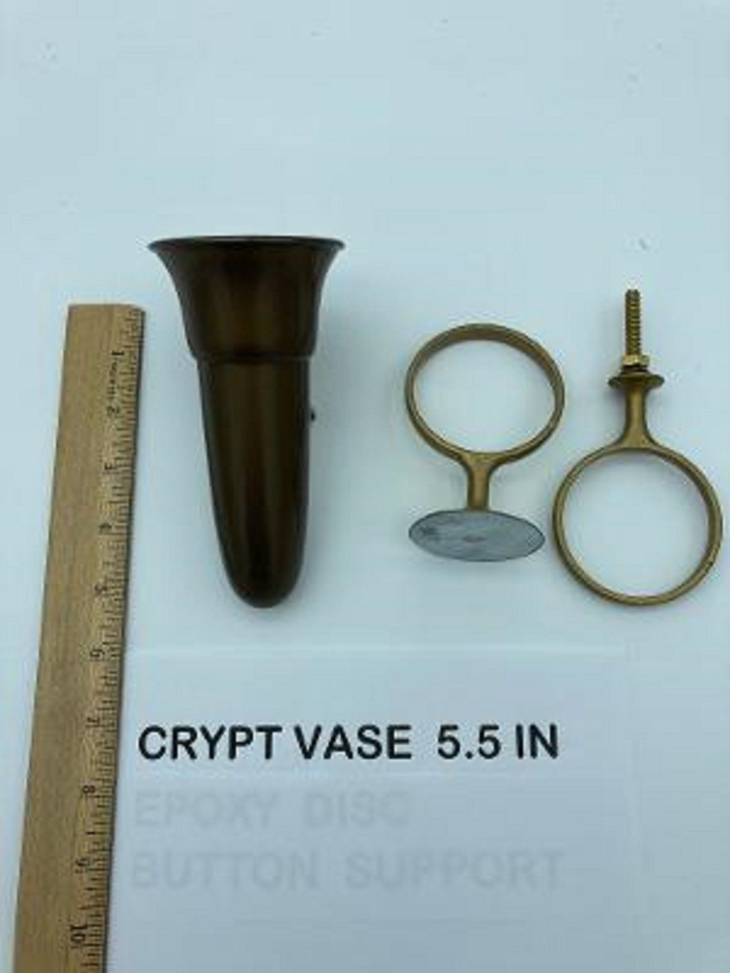 Mausoleum Crypt Injection Molded Brown Plastic Vase (ONLY Replacement; NO Hardware) 5.5 inch - Royal Duchess