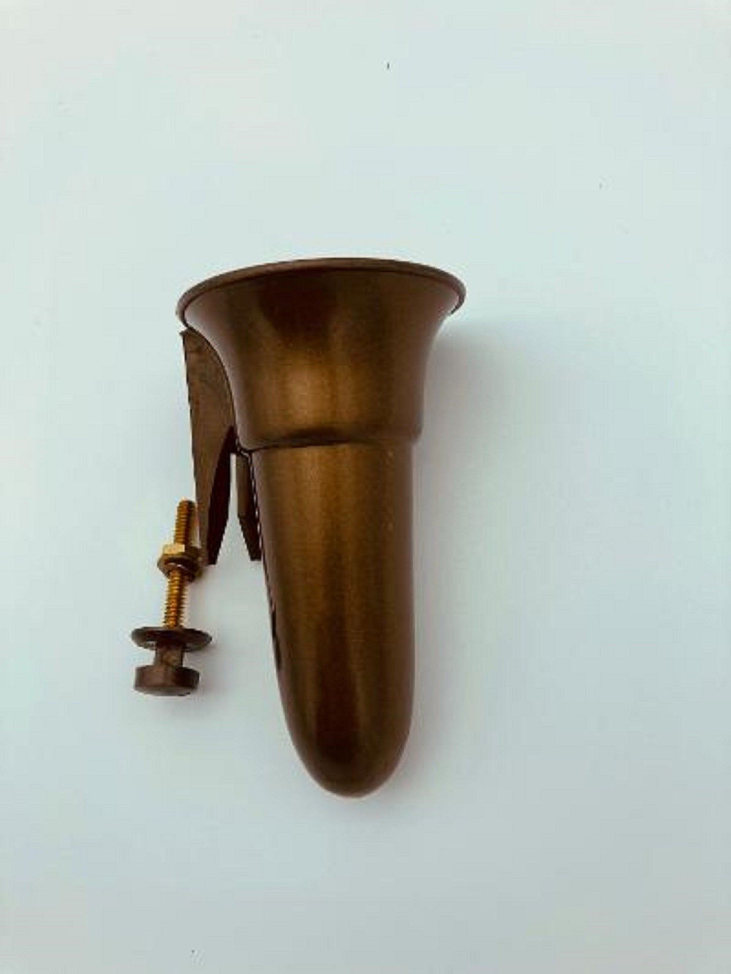 Crypt - Mausoleum GOLD "V" Vase for Flowers 4 IN - Royal Duchess - Zinc Bolt / Button Support -