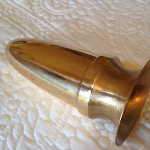 Crypt Mausoleum Niche Vase - Bronze Metal 7 Inch - Bolt /Ring Base -